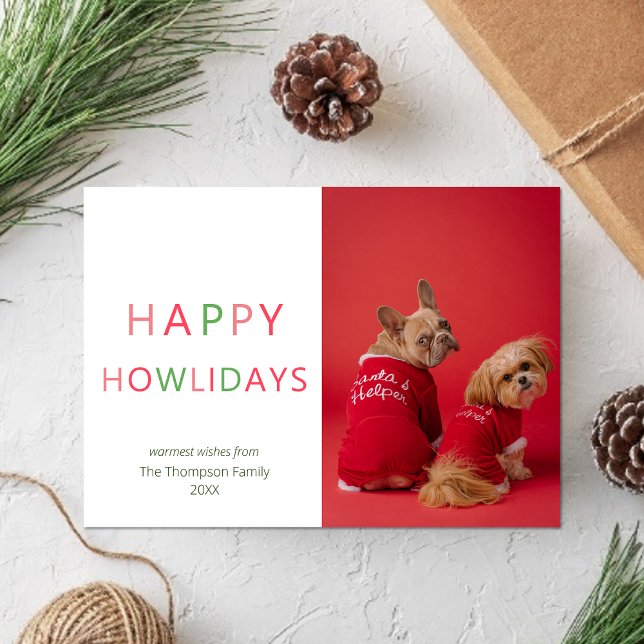 Happy Holidays Funny Pet Dog Photo Christmas Holiday Card (Creator Uploaded)