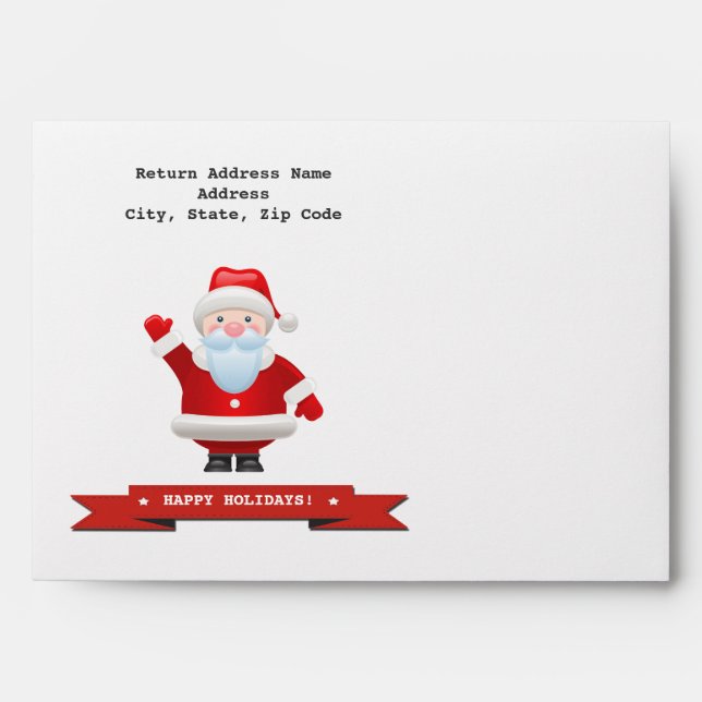 Happy Holidays.   Funny Santa Claus Christmas  Envelope (Front)
