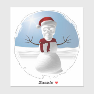 Happy Holidays. Funny skull-head snowman