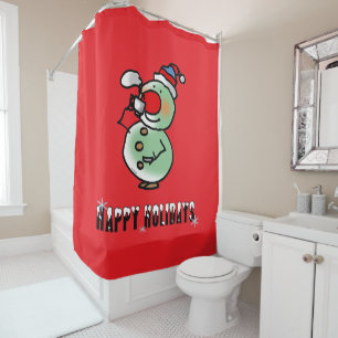 Happy Holidays (funny snowman) Shower Curtain