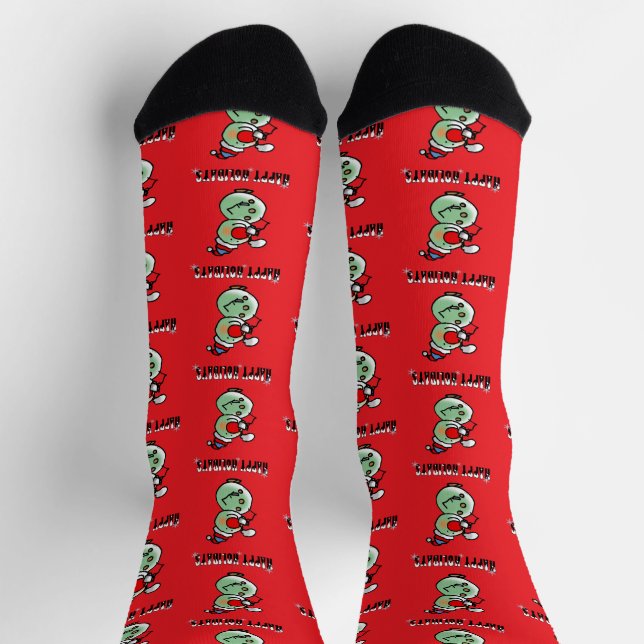 Happy Holidays (funny snowman) Socks (Top)