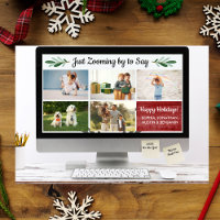 Happy Holidays Funny Zoom Quarantine Photo Collage