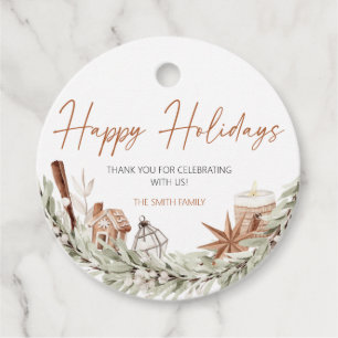 Happy Holidays Gift tag, Christmas Gift Tag