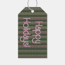 Happy Holidays Gift Tag with design