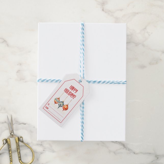 Happy Holidays Gift Tags (With Twine)