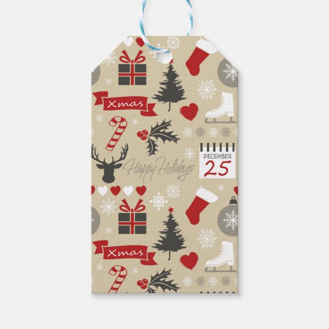 Happy Holidays Gift Tags (Front)