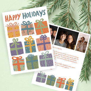 HAPPY HOLIDAYS Gifts Christmas CUSTOM 3 Photos  Holiday Card