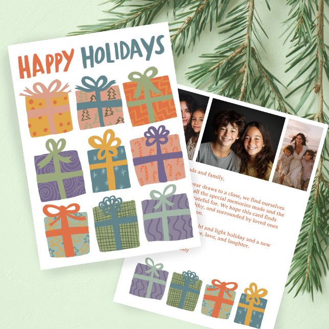 HAPPY HOLIDAYS Gifts Christmas CUSTOM 3 Photos  Holiday Card (HAPPY HOLIDAYS Gifts Christmas CUSTOM 3 Photos Holiday Card
)