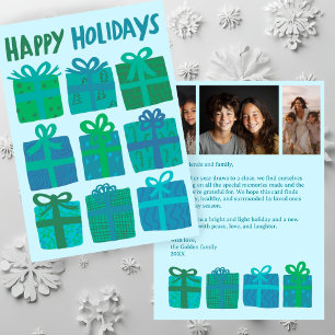 HAPPY HOLIDAYS Gifts Christmas CUSTOM 3 Photos  Holiday Card