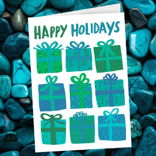 HAPPY HOLIDAYS Gifts Christmas CUSTOM Hand-drawn Holiday Card
