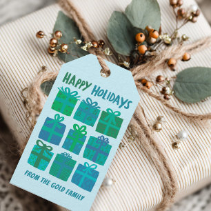 HAPPY HOLIDAYS Gifts Presents Christmas CUSTOM Gift Tags
