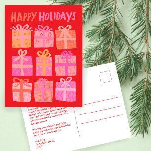HAPPY HOLIDAYS Gifts Presents Christmas CUSTOM Postcard