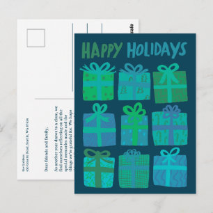 HAPPY HOLIDAYS Gifts Presents Christmas CUSTOM Postcard