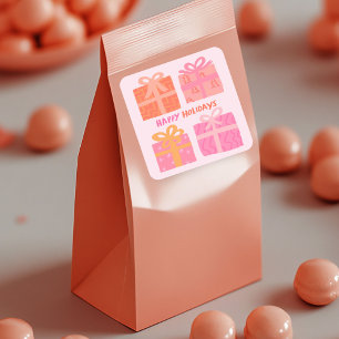 HAPPY HOLIDAYS Gifts Presents Christmas CUSTOM Square Sticker