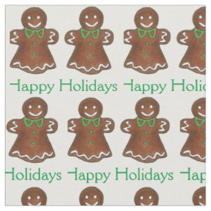 Happy Holidays Gingerbread Cookie Christmas Treats Fabric