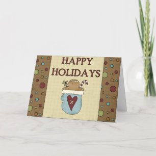Happy Holidays Gingerbread Glove Greeting Card