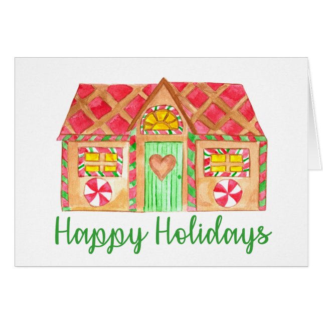 Happy Holidays Gingerbread house (Front Horizontal)