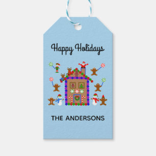 Happy Holidays Gingerbread House #2 Gift Tag