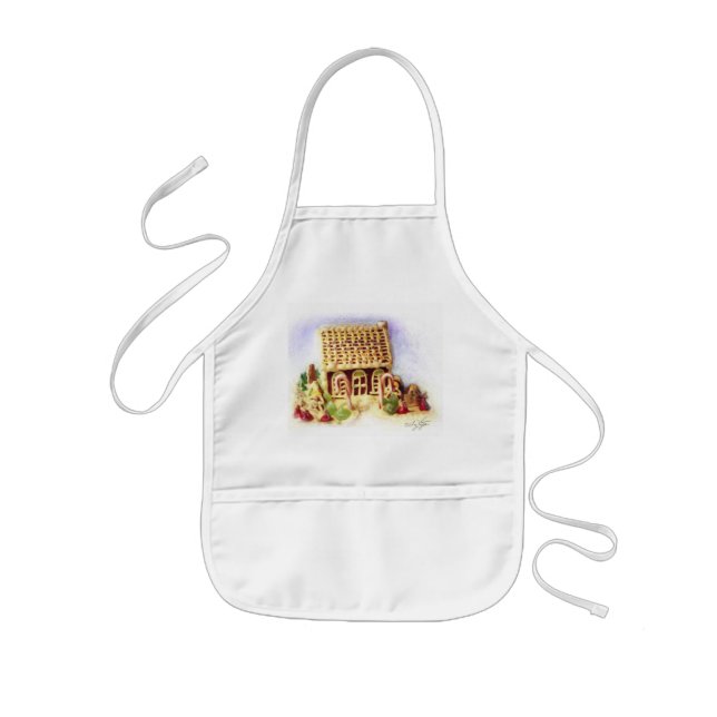 Happy Holidays Gingerbread House Bib Apron (Front)