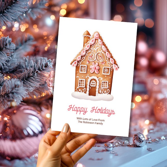 Happy Holidays Gingerbread House Christmas  Holiday Card (Creator Uploaded)