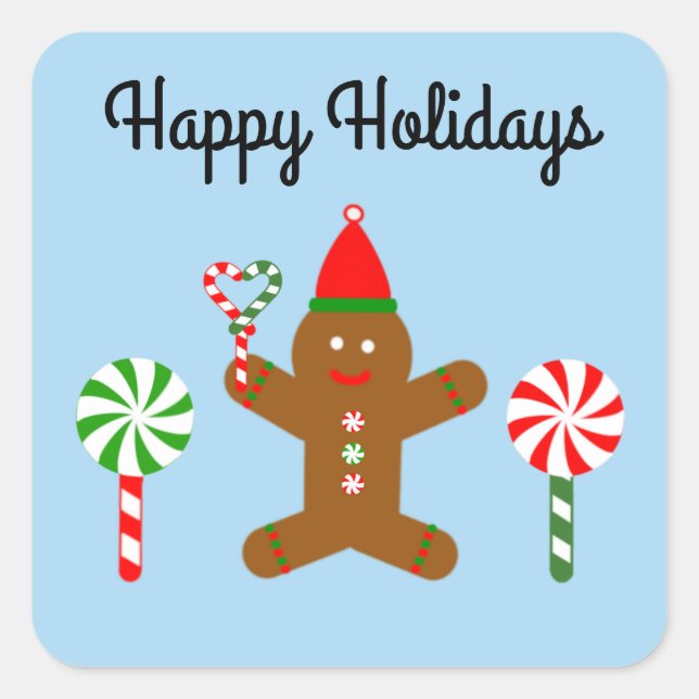 Happy Holidays Gingerbread Man #1-2 Stickers (Front)
