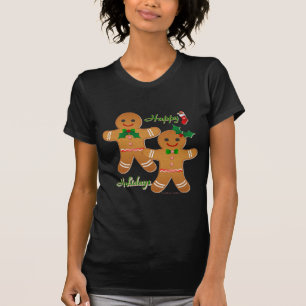 Happy Holidays Gingerbread Man Boy Girl T-Shirt