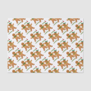 Happy Holidays Gingerbread Man Boy Girl Tissue Paper