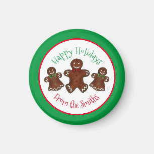 Happy Holidays Gingerbread Man Christmas Cookies Magnet