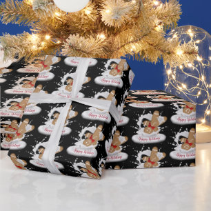 Happy Holidays Gingerbread Man in Milk Wrapping Paper