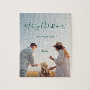 Happy holidays girls family photo gifts Christmas  Jigsaw Puzzle