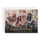 Happy Holidays Gold Script 2 Photo Christmas
