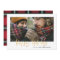Happy holidays gold script red tartan christmas