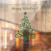 Happy Holidays Green Christmas Tree Decoration