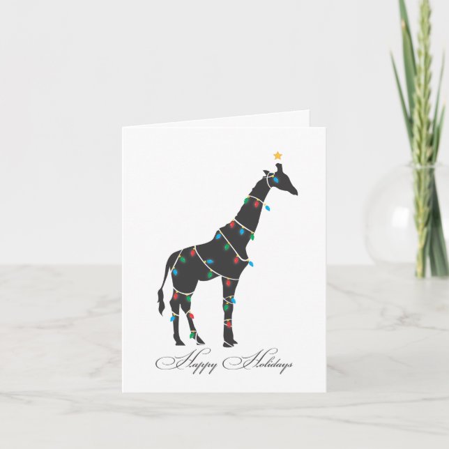 Happy Holidays Greeting Card - Giraffe (Front)