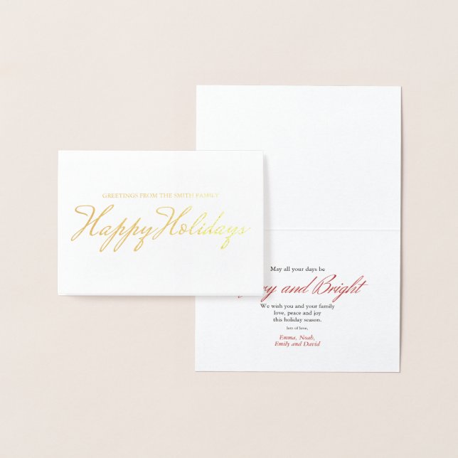 Happy Holidays Greetings Foil Card (Display)