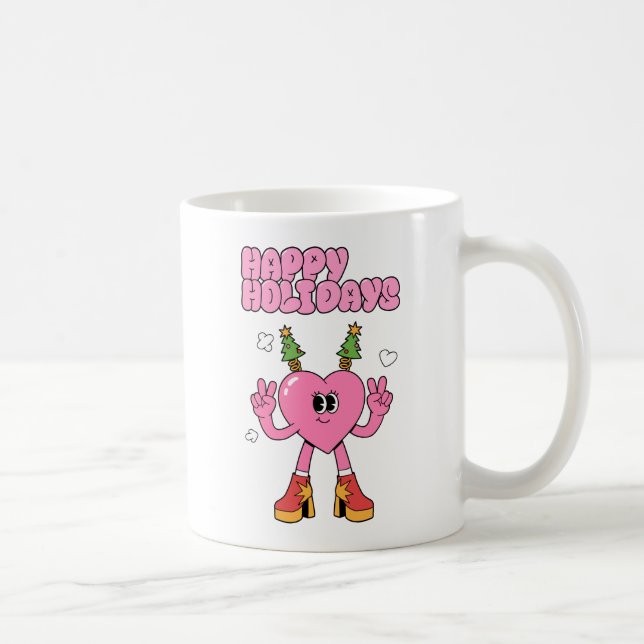 Happy Holidays - Groovy Heart of the Season Coffee Mug (Right)
