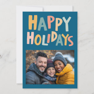 HAPPY HOLIDAYS Handmade Custom PHOTO Christmas Holiday Card