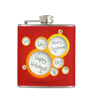 Happy Holidays Hip Flask