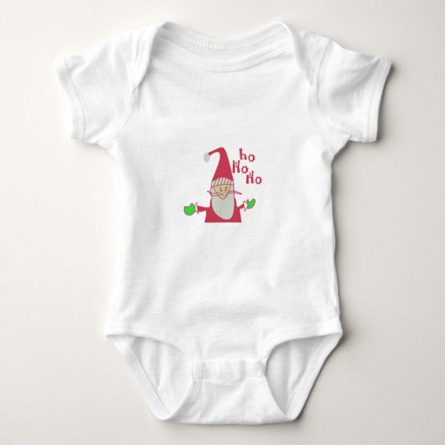 Happy Holidays Ho Ho Ho Merry Christmas Baby Bodysuit (Front)