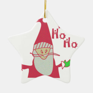 Happy Holidays Ho Ho Ho Merry Christmas Ceramic Ornament