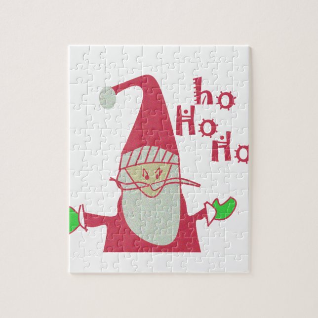 Happy Holidays Ho Ho Ho Merry Christmas Jigsaw Puzzle (Vertical)