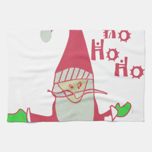 Happy Holidays Ho Ho Ho Merry Christmas Tea Towel