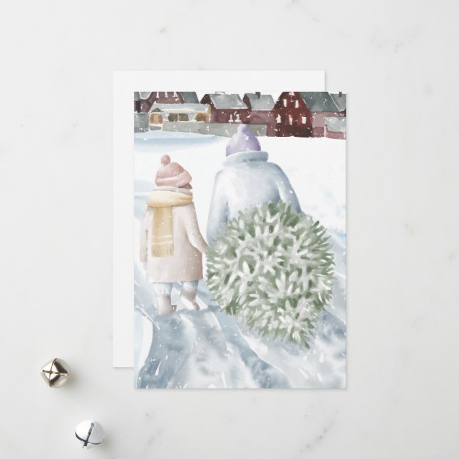 Happy Holidays Holiday Card (Front/Back In Situ)