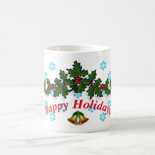 Happy Holidays Holly Leaf 2017 Coffee Mug