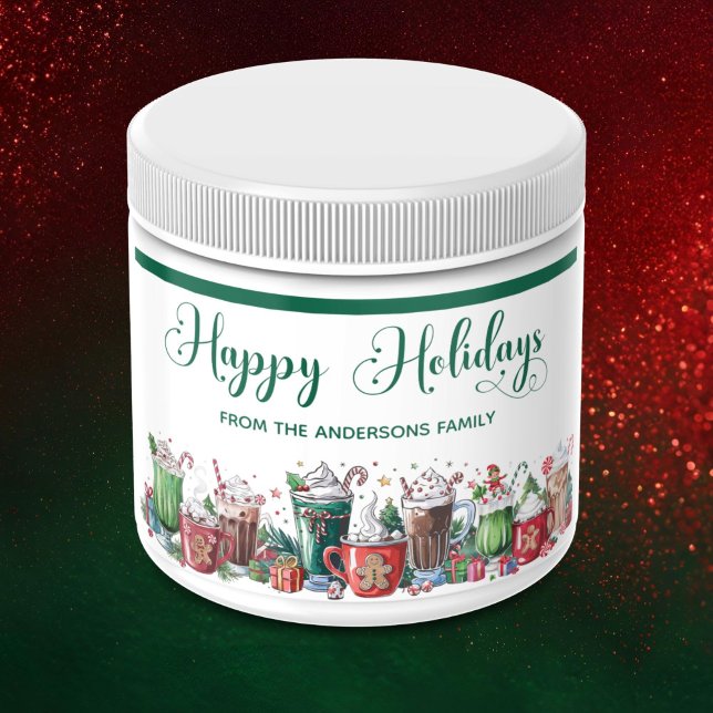 Happy Holidays Hot Cocoa Festive Rectangular Sticker (Creator Uploaded)