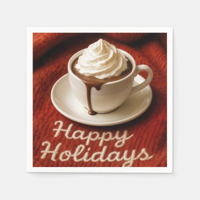 Happy Holidays Hot Cocoa Napkin (Front)