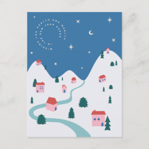 Happy Holidays Illustrated New Year Card