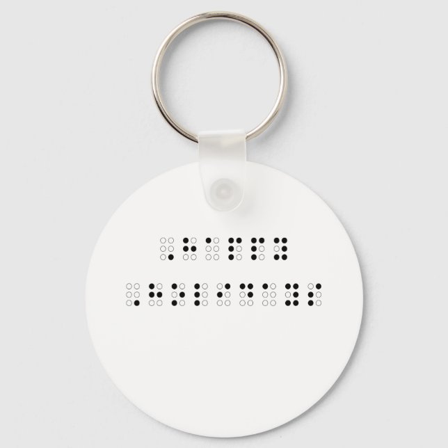 Happy Holidays in Braille Key Ring (Front)