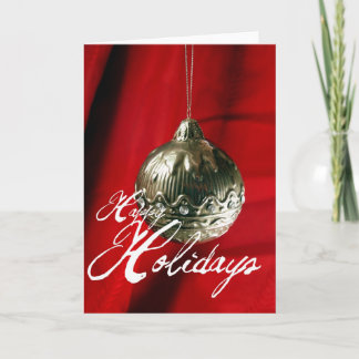 Happy Holidays in red Holiday Card