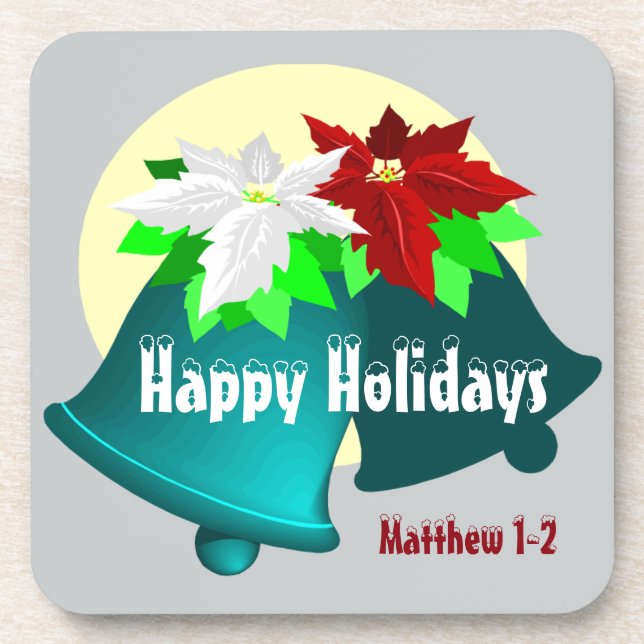 Happy Holidays Jingle Bells Customise It Coaster (Front)